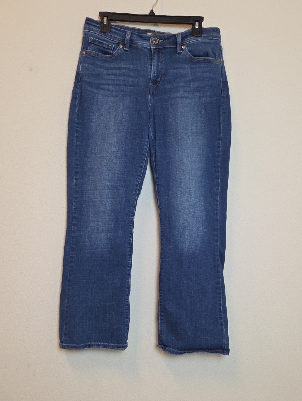 Levis Women's 529 Dark Blue Strech Denim Jeans Curvy Boot Cut Size 12